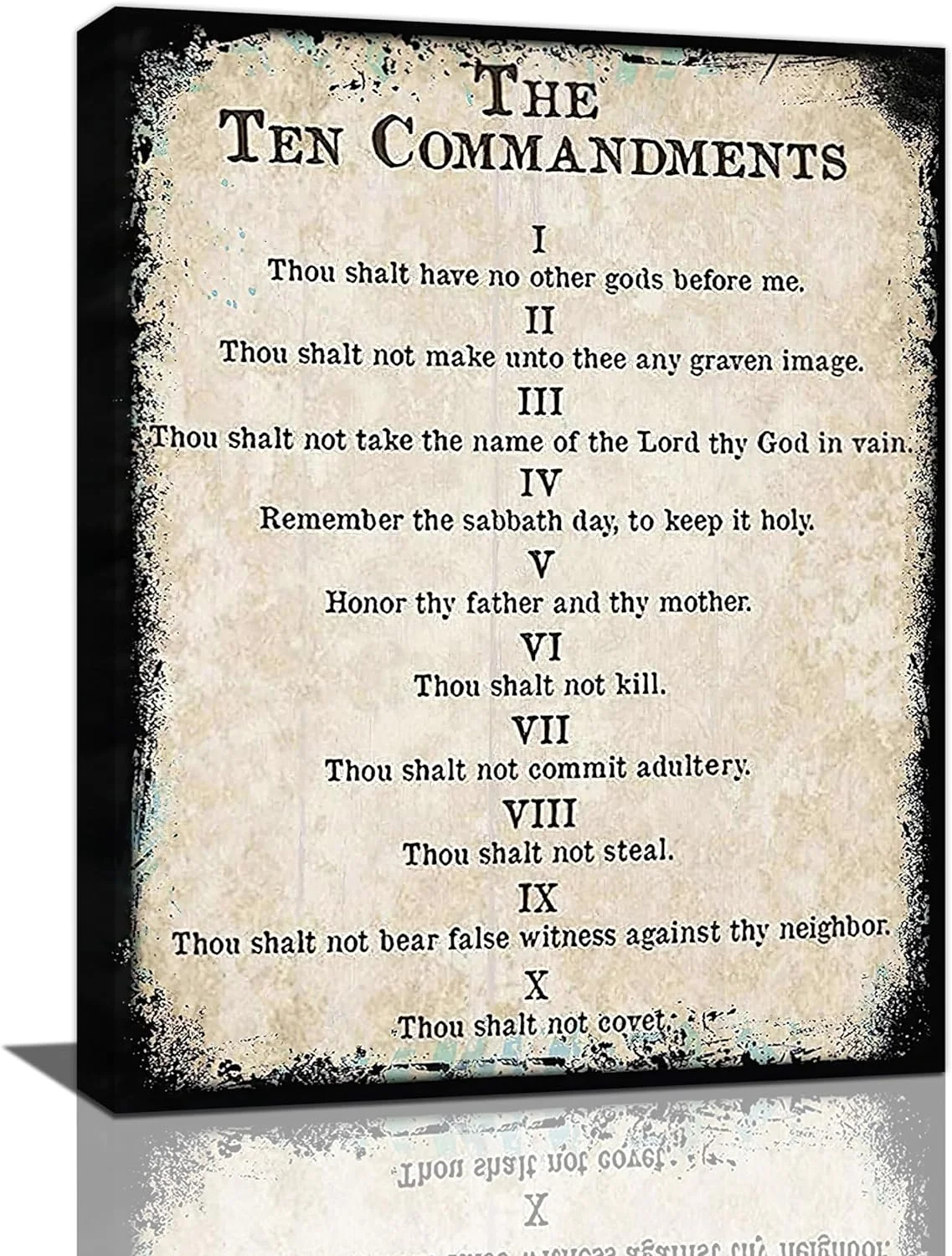 Ten Commandments Wall Art Christian Scripture Pictures Wall Decor Bible Verse Canvas Print Painting Home Artwork For Bathroom Office Framed 12 X16 Walmart Business Supplies