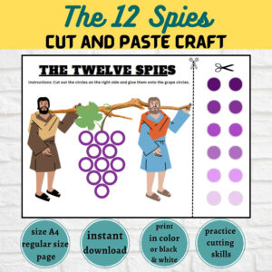 The 12 Spies Printable Bible Activity For Kids Old Testament Twelve Spies Grapes Activity Christian Kids Craft Sunday School Story Etsy