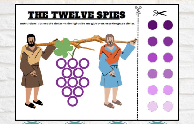 The 12 Spies Printable Bible Activity For Kids Old Testament Twelve Spies Grapes Activity Christian Kids Craft Sunday School Story Etsy