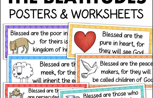 The Beatitudes Bible Verse Posters Bulletin Board Mini Posters And Worksheets Dandelion Marketplace