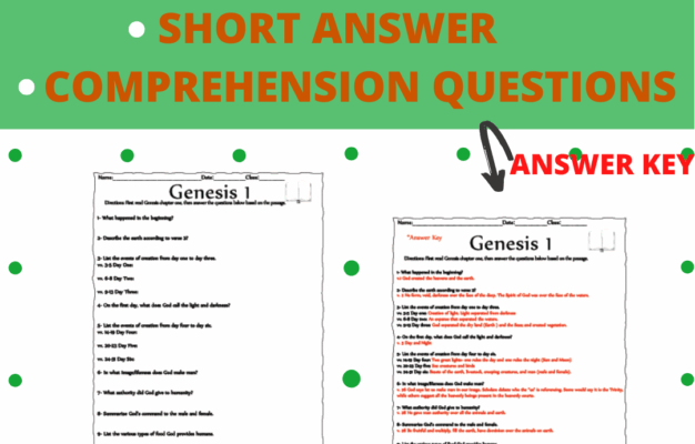 The Book Of Genesis Questions Chapters 1 5 Made By Teachers