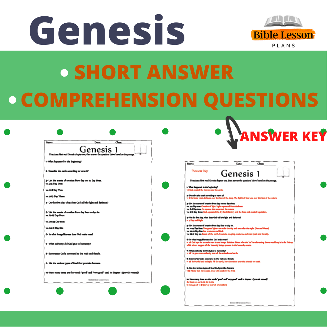 The Book Of Genesis Questions Chapters 1 5 Made By Teachers