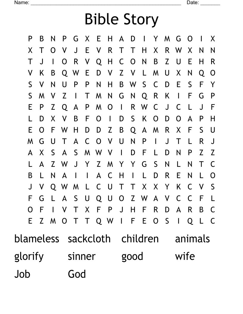 The Book Of Job Word Search WordMint