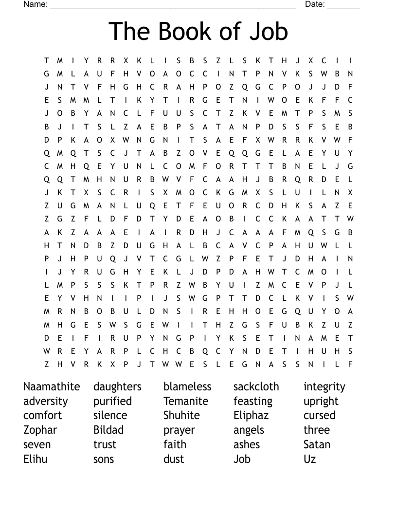 Bible Word Search for Adults Printable