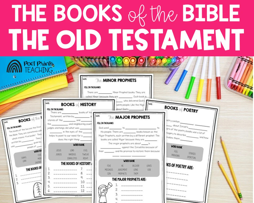 The Books Of The Bible Lessons For Kids Old Testament Bible Study Activity For Homeschool And Sunday School Etsy