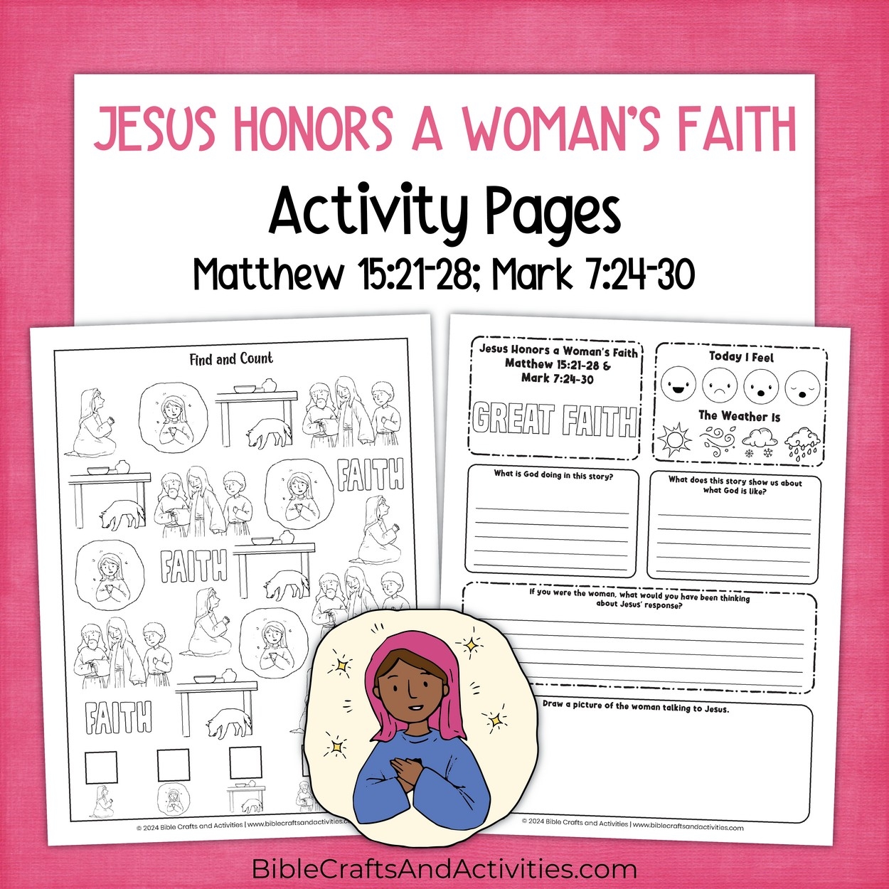The Canaanite Woman s Faith Activity Pages Bible Crafts Shop