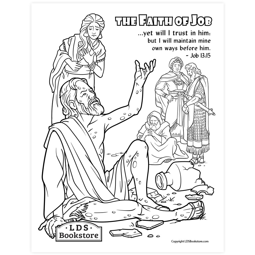 the faith of job coloring page printable