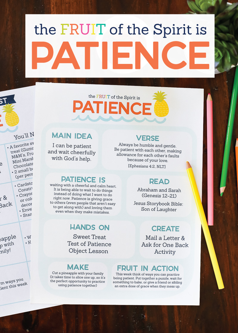 The Fruit Of The Spirit Is PATIENCE Kids Activities By The Littles Me