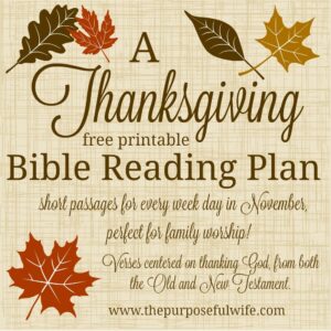 The Purposeful Wife A Bible Reading Plan For Little Ones Thanksgiving