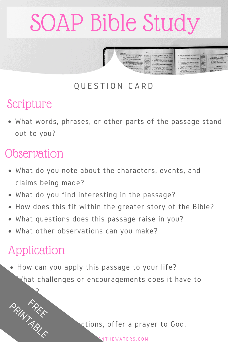 The SOAP Bible Study Method Out Upon The Waters