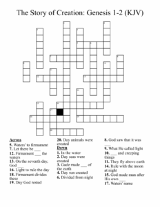 The Story Of Creation Genesis 1 2 KJV Crossword WordMint