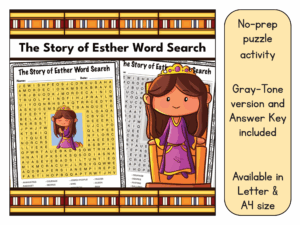 The Story Of Esther Word Search Bible Puzzle Activity Worksheet Made By Teachers