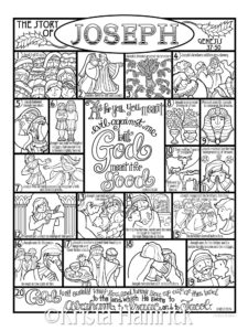 The Story Of Joseph Coloring Page In Three Sizes 8 5X11 8X10 6X8 For Bible Journaling Tip in Etsy