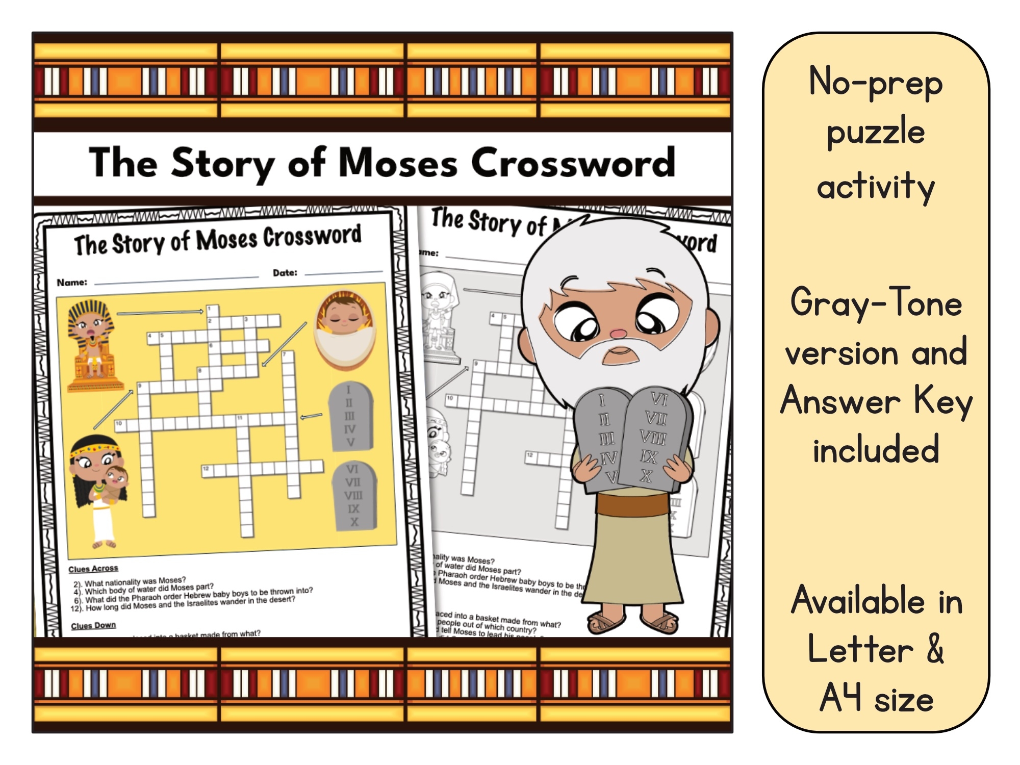 Moses Children's Bible Study Printable