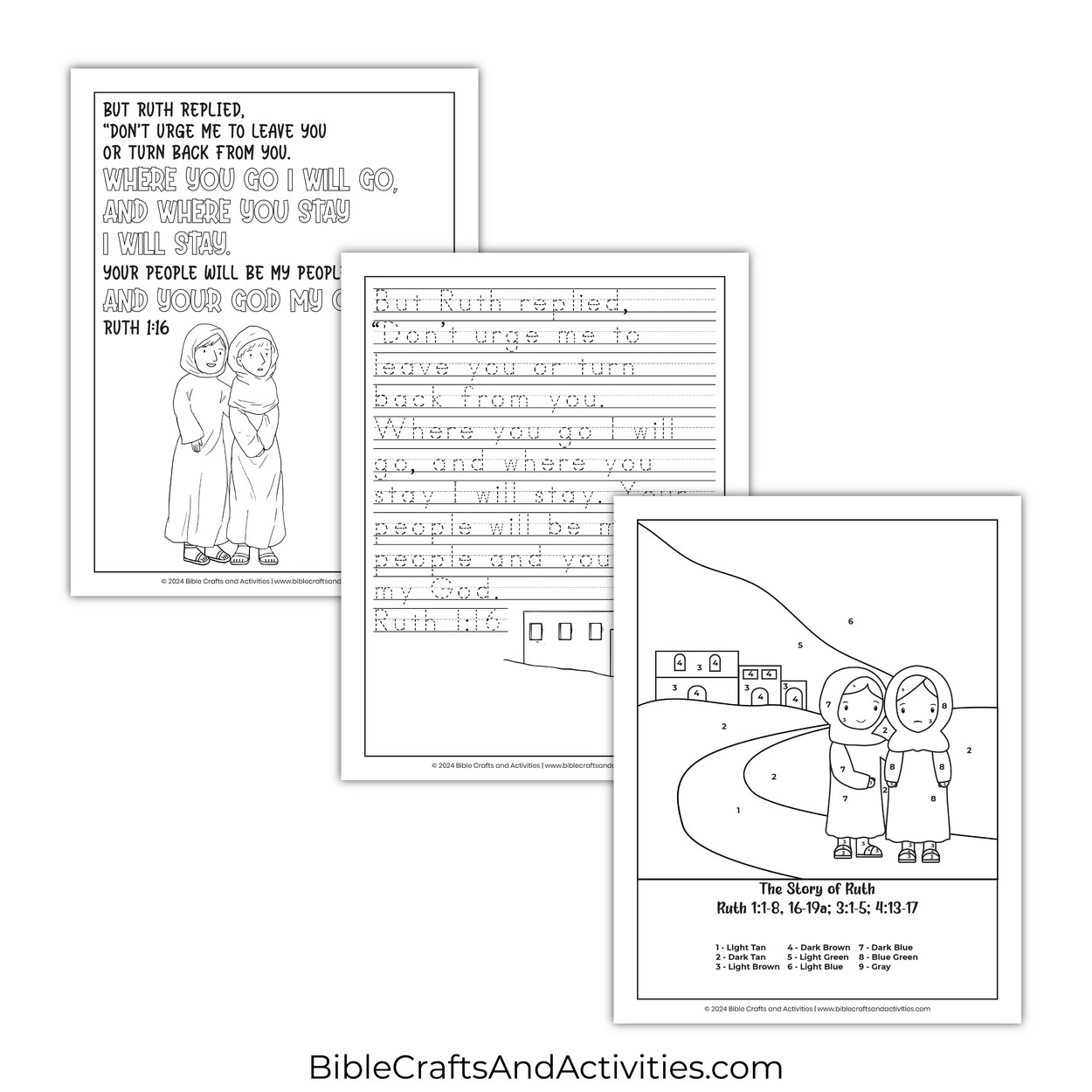 The Story Of Ruth Activity Pages Bible Crafts Shop