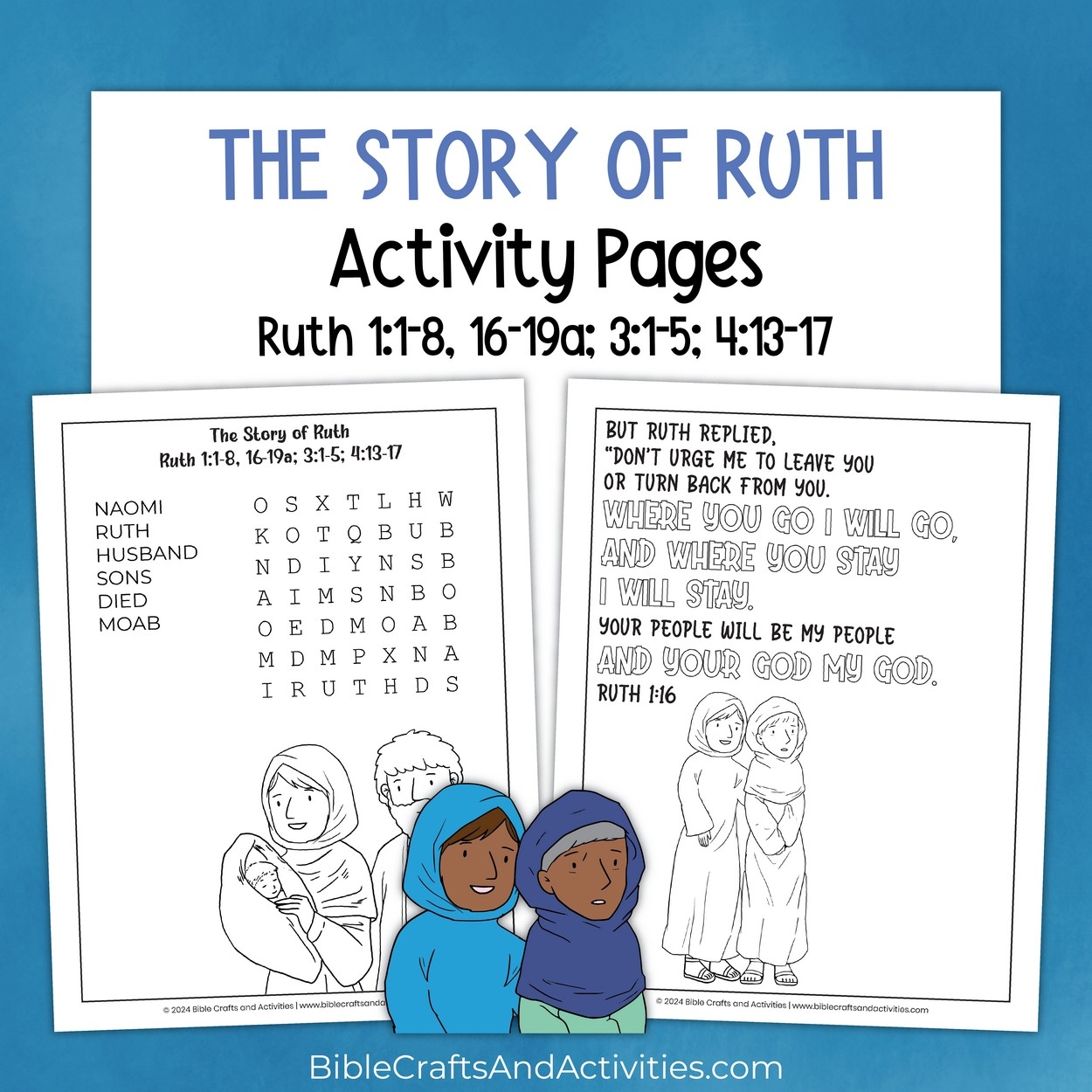 The Story Of Ruth Activity Pages Bible Crafts Shop