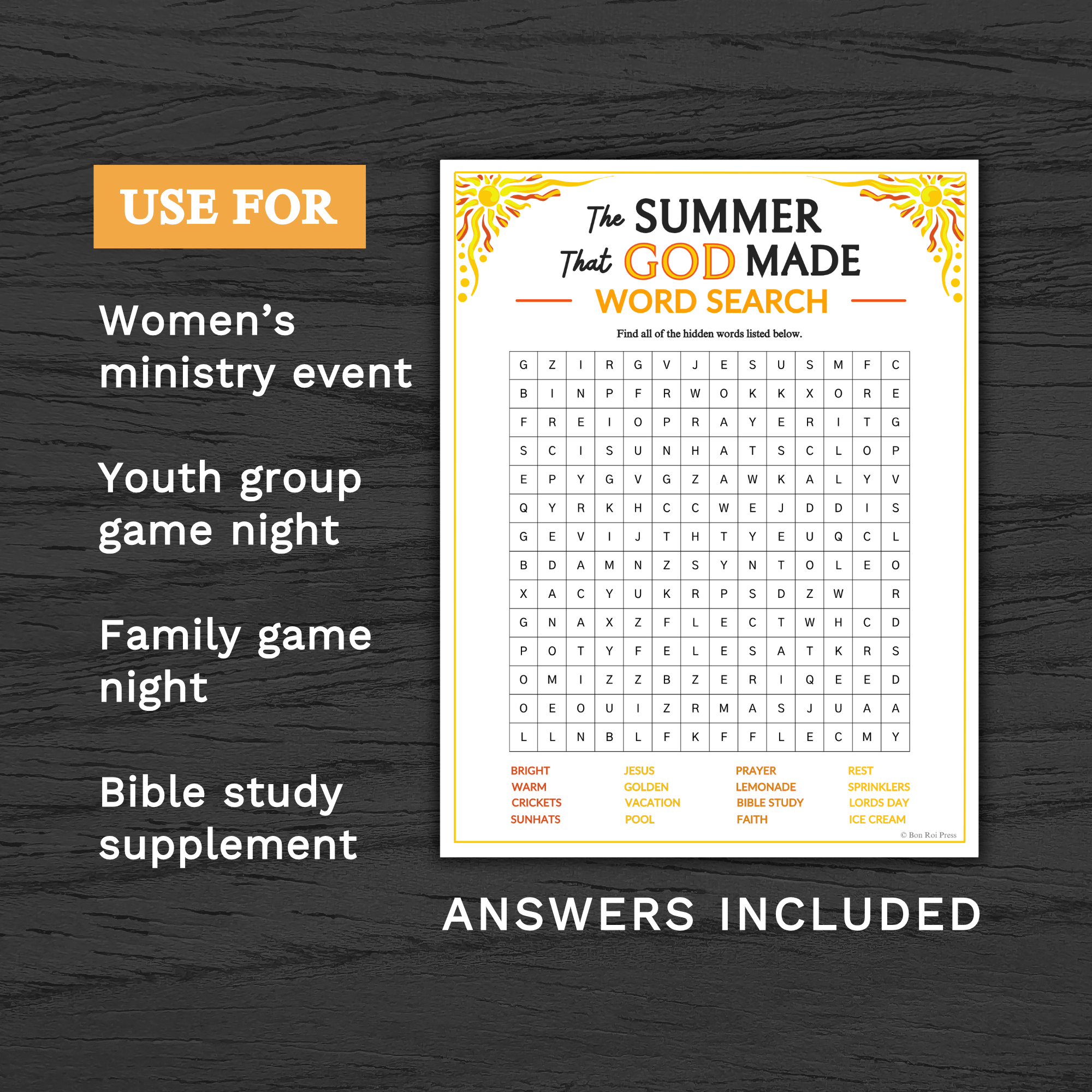 Bible Study Word Search Printable