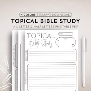 Topical Bible Study Printable Bible Subject Study Digital Template Bible Notes Goodnote Bible Study Template Bible Journaling Study Notes Etsy
