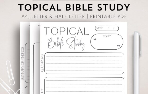 Topical Bible Study Printable Bible Subject Study Digital Template Bible Notes Goodnote Bible Study Template Bible Journaling Study Notes Etsy