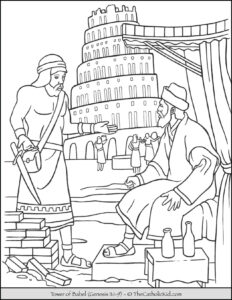 Tower Of Babel Bible Coloring Page TheCatholicKid
