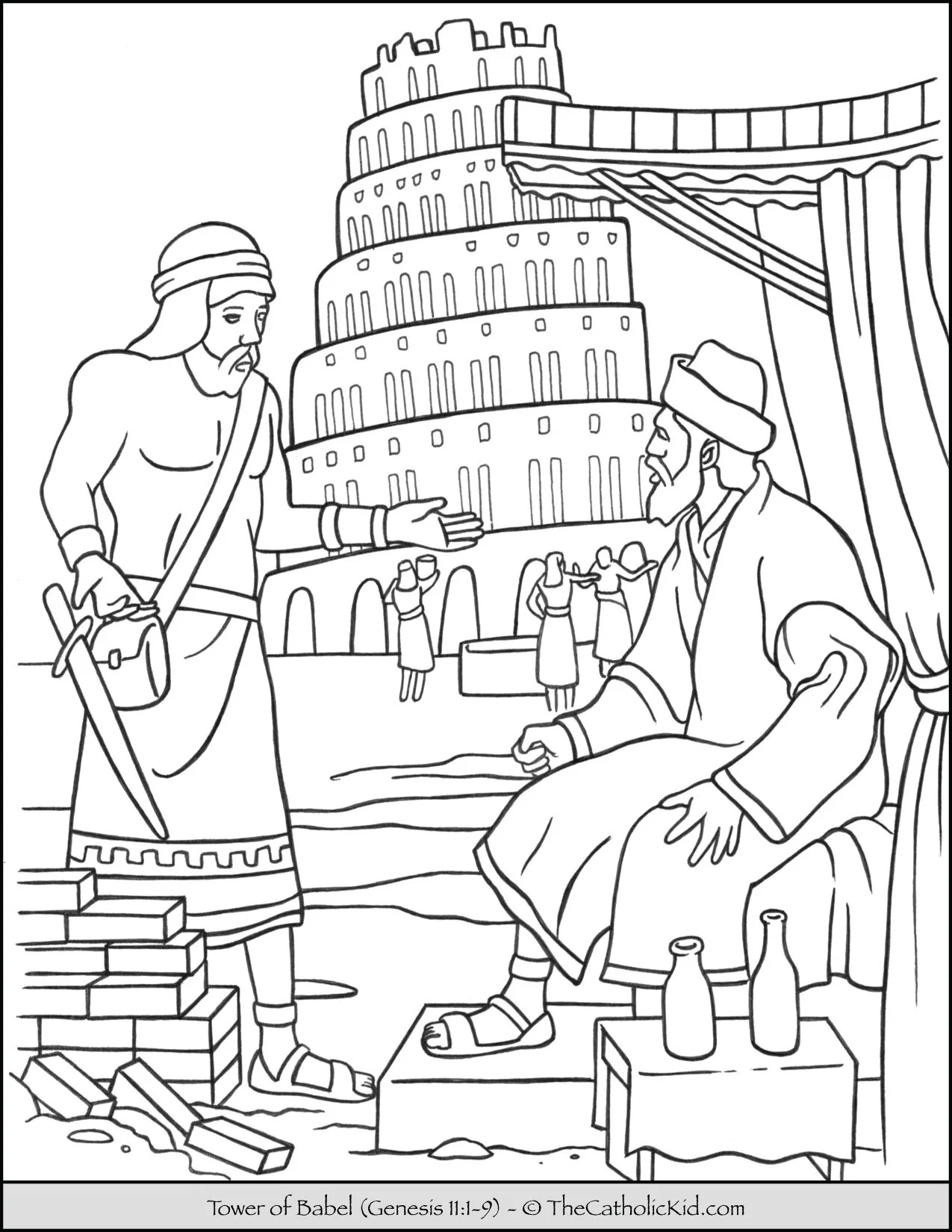 Tower Of Babel Bible Coloring Page TheCatholicKid
