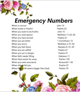 Uplifting Bible Verse Emergency Numbers Wall Art Inspirational Christian Decor Digital Download Etsy