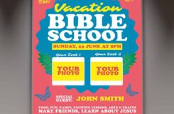 Vacation Bible School Card Printable Template PSDmarket