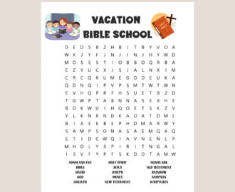 Vacation Bible School Word Search Vacation Bible School Printables Word Searches For Kids Christian Word Searches Etsy