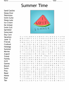 Vacation Bible School Word Search WordMint