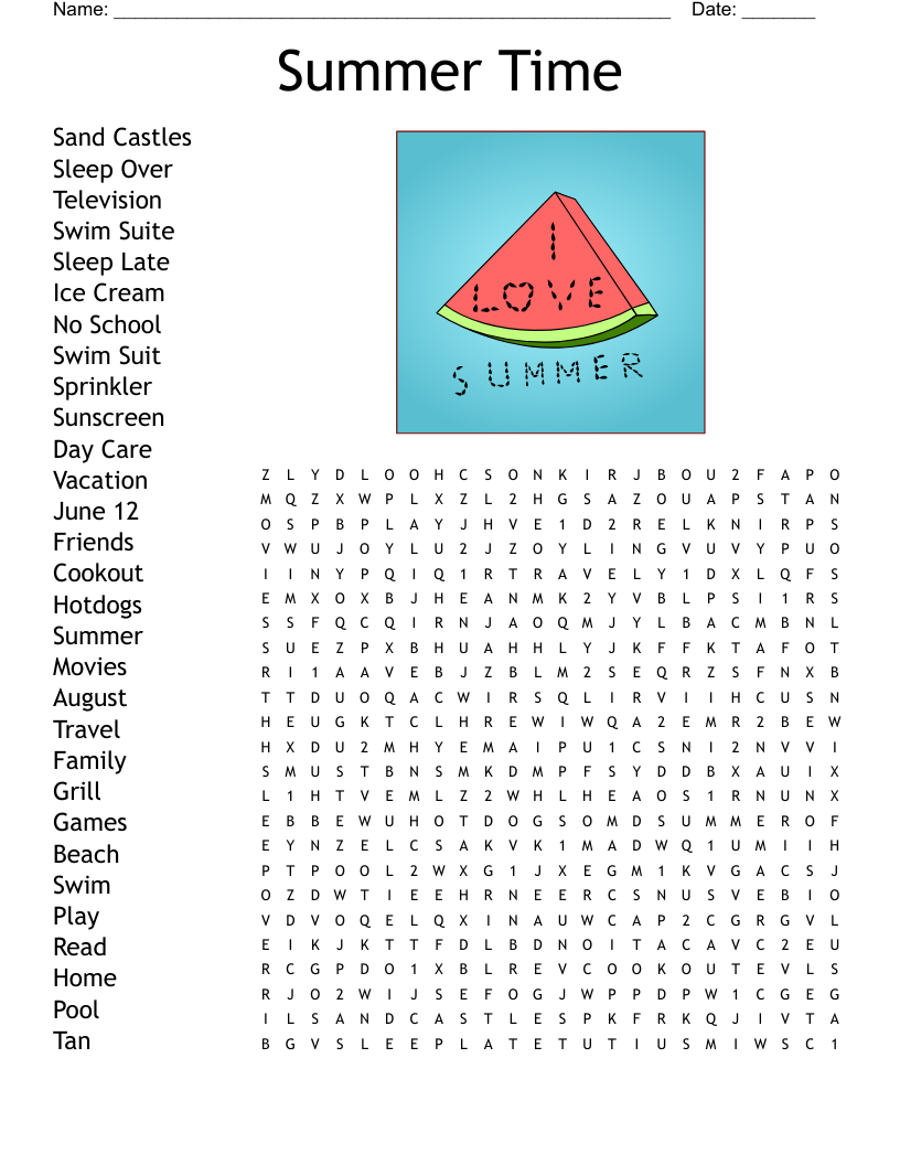 Vacation Bible School Word Search WordMint