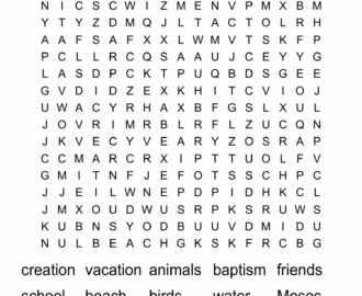 Vacation Bible School Word Search WordMint