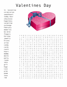 Valentine Word Search WordMint