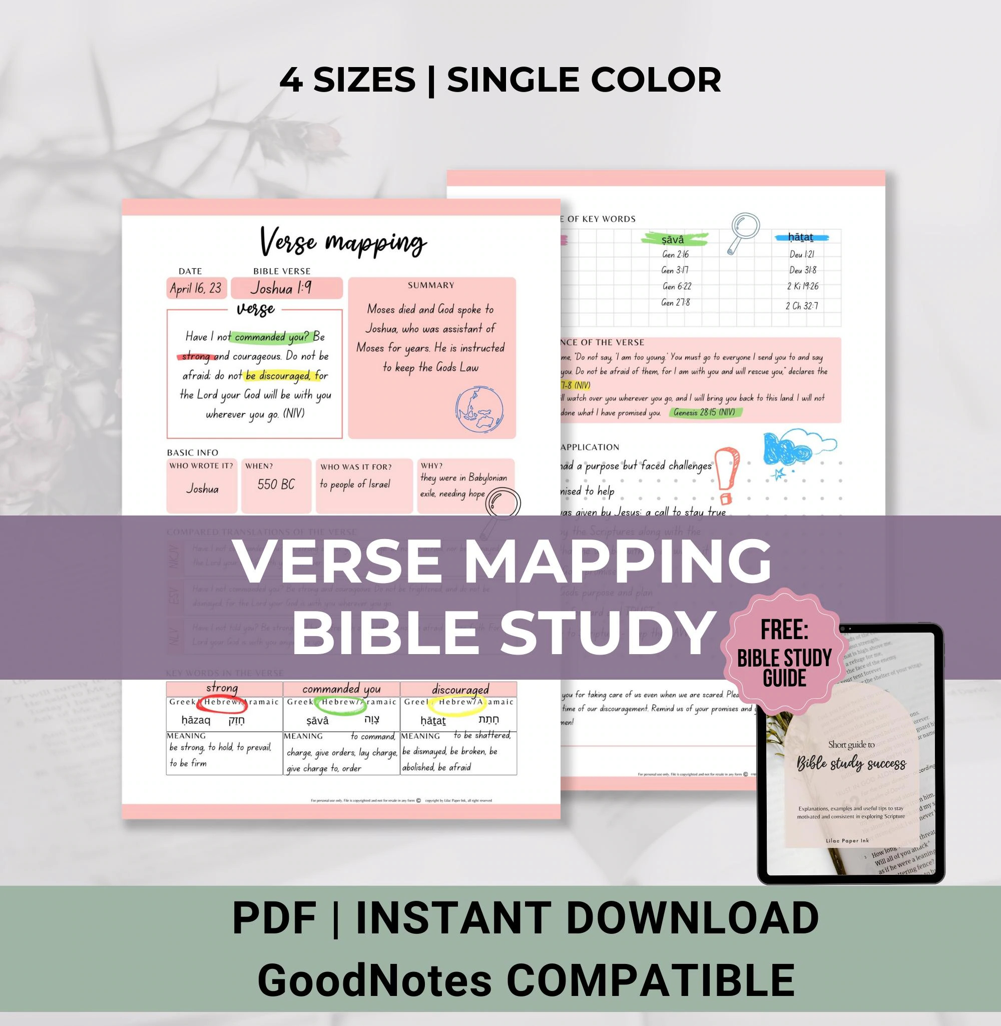 Verse Mapping Printable Template Bible Study Notes Scripture Journal Devotional Journal Scripture Writing Printable Bible Mapping Etsy