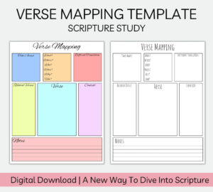 Verse Mapping Template Bible Journaling Digital Download Etsy