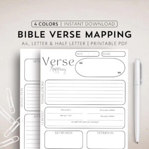 Verse Mapping Template Bible Verse Mapping Printable Bible Study Digital Verse Map Journal Scripture Mapping Study Guide Bible Note Tools Etsy