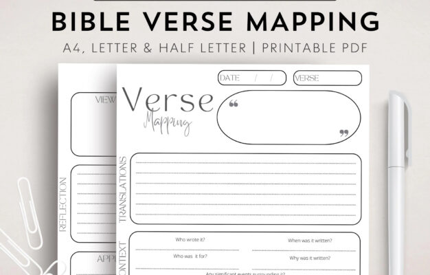 Verse Mapping Template Bible Verse Mapping Printable Bible Study Digital Verse Map Journal Scripture Mapping Study Guide Bible Note Tools Etsy