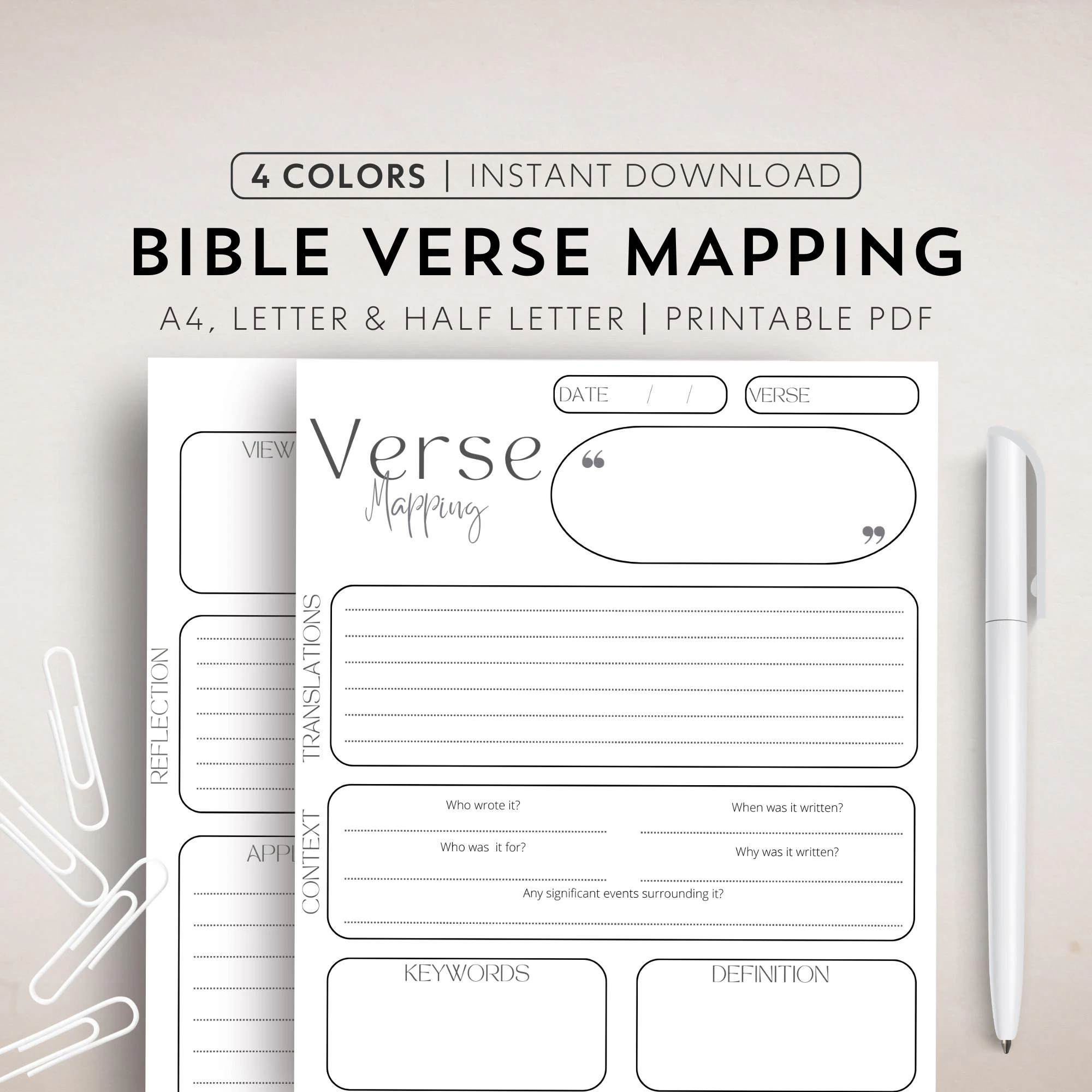 Verse Mapping Template Bible Verse Mapping Printable Bible Study Digital Verse Map Journal Scripture Mapping Study Guide Bible Note Tools Etsy