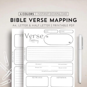 Verse Mapping Template Bible Verse Mapping Printable Bible Study Digital Verse Map Journal Scripture Mapping Study Guide Bible Note Tools Etsy