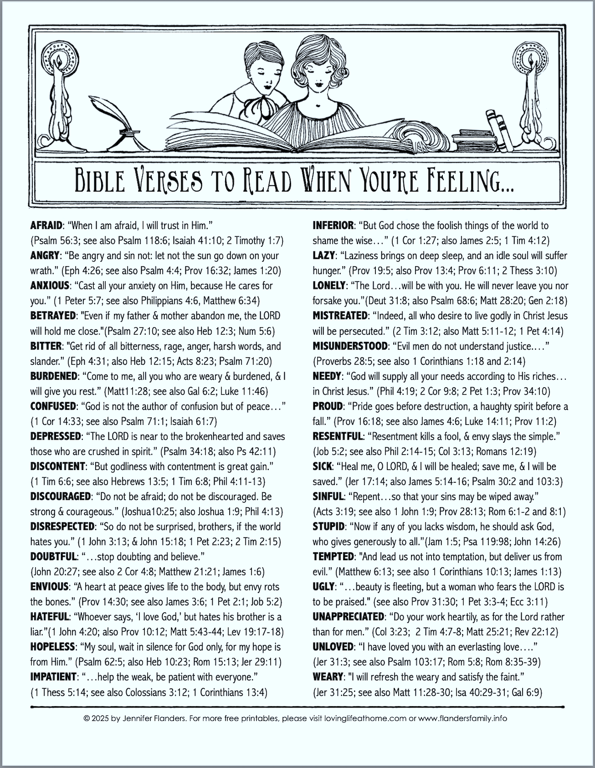 Verses To Read When Battling Big Emotions Free Printable Loving Life At Home