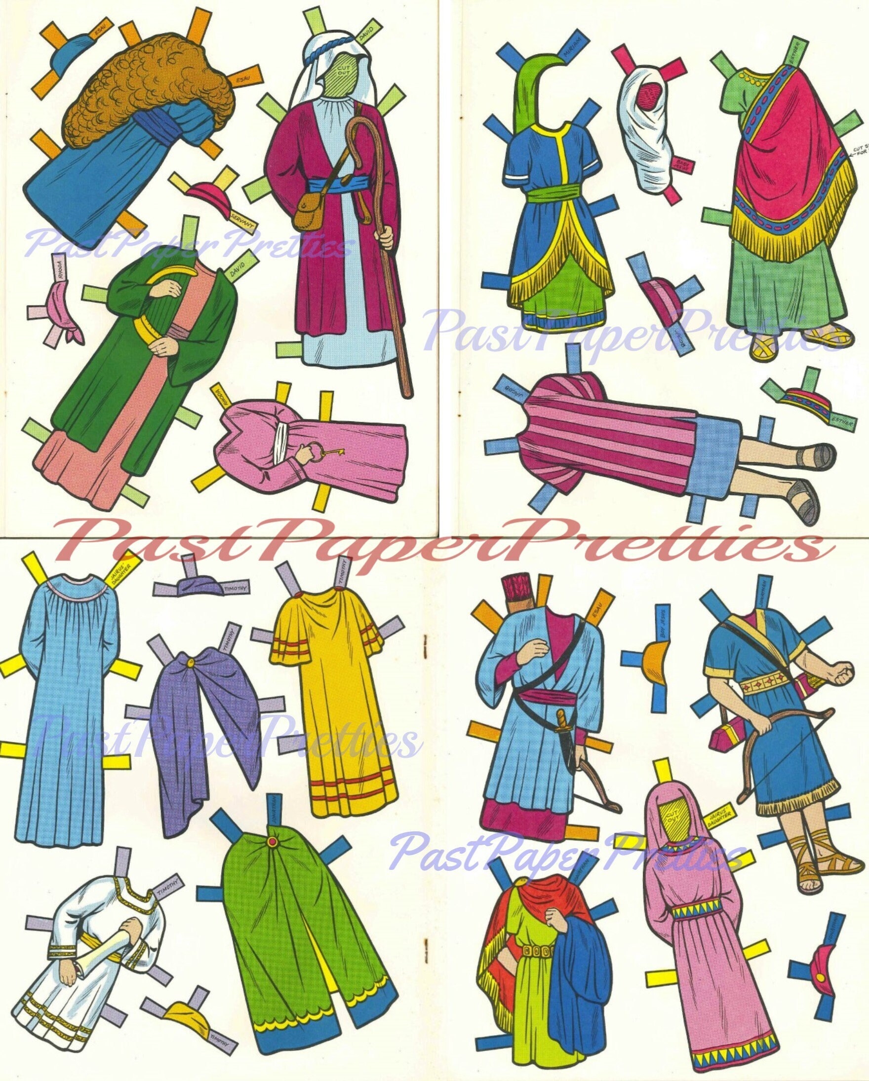 Vintage Paper Dolls Bible Children C 1960s Printable PDF Instant 