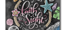 Walk By Faith Chalkboard Art Chalk Art Scripture Print Bible Verse Wall Art Scripture Bible Verse Sign Beach Art 2 Corinthians 5 7 Etsy
