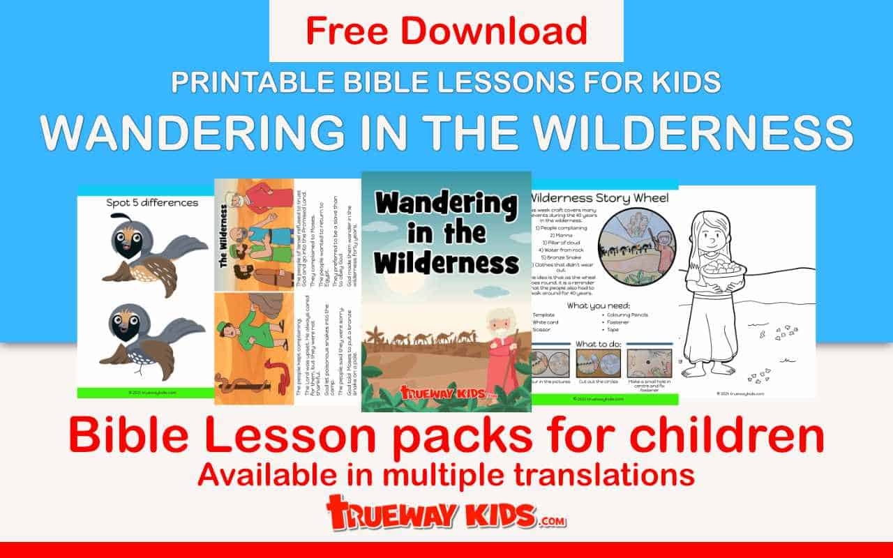 wandering in the wilderness free bible lesson for kids trueway kids