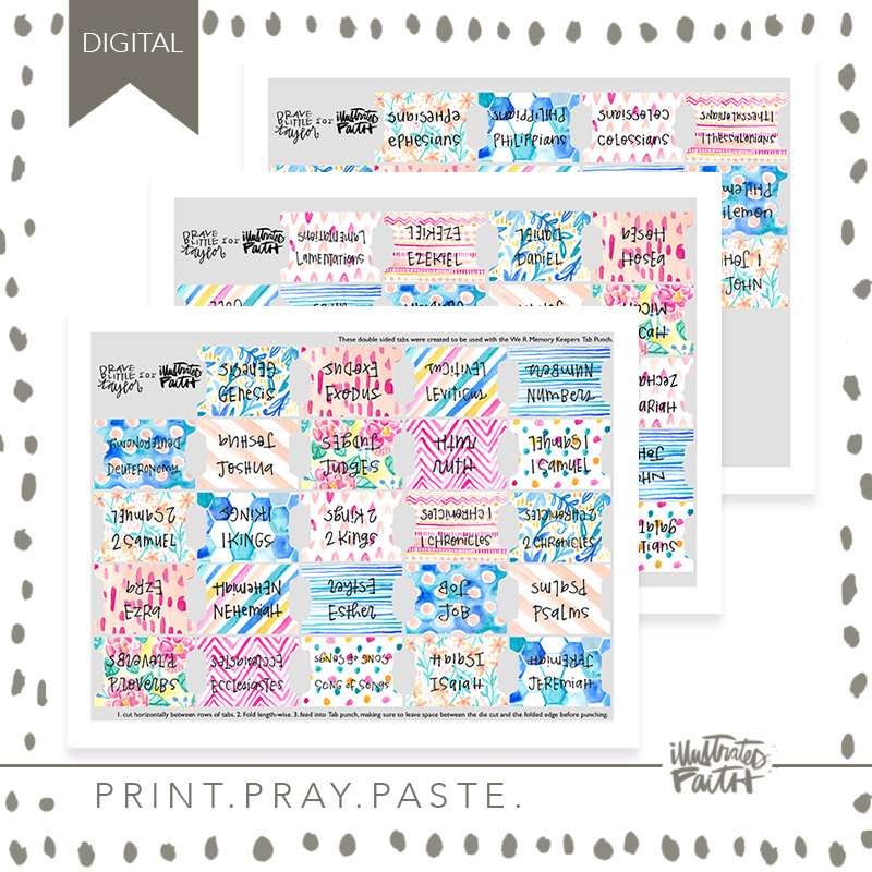Watercolor Bible Tabs Illustrated Faith