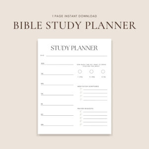 Weekly Bible Study Planner Printable PDF Download Christian Printable Christian Planner Etsy