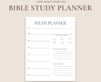 Weekly Bible Study Planner Printable PDF Download Christian Printable Christian Planner Etsy