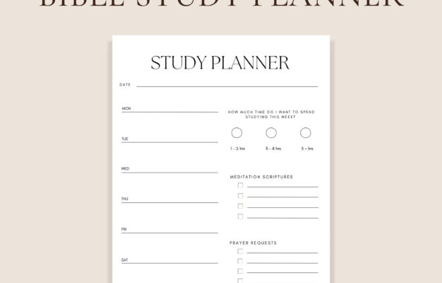 Weekly Bible Study Planner Printable PDF Download Christian Printable Christian Planner Etsy