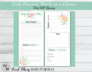 Weekly Christian Faith Planner Page Printable Fits Skinny HP Bible Reading Scripture Writing Prayer List Plan Your Daily Quiet Time Etsy