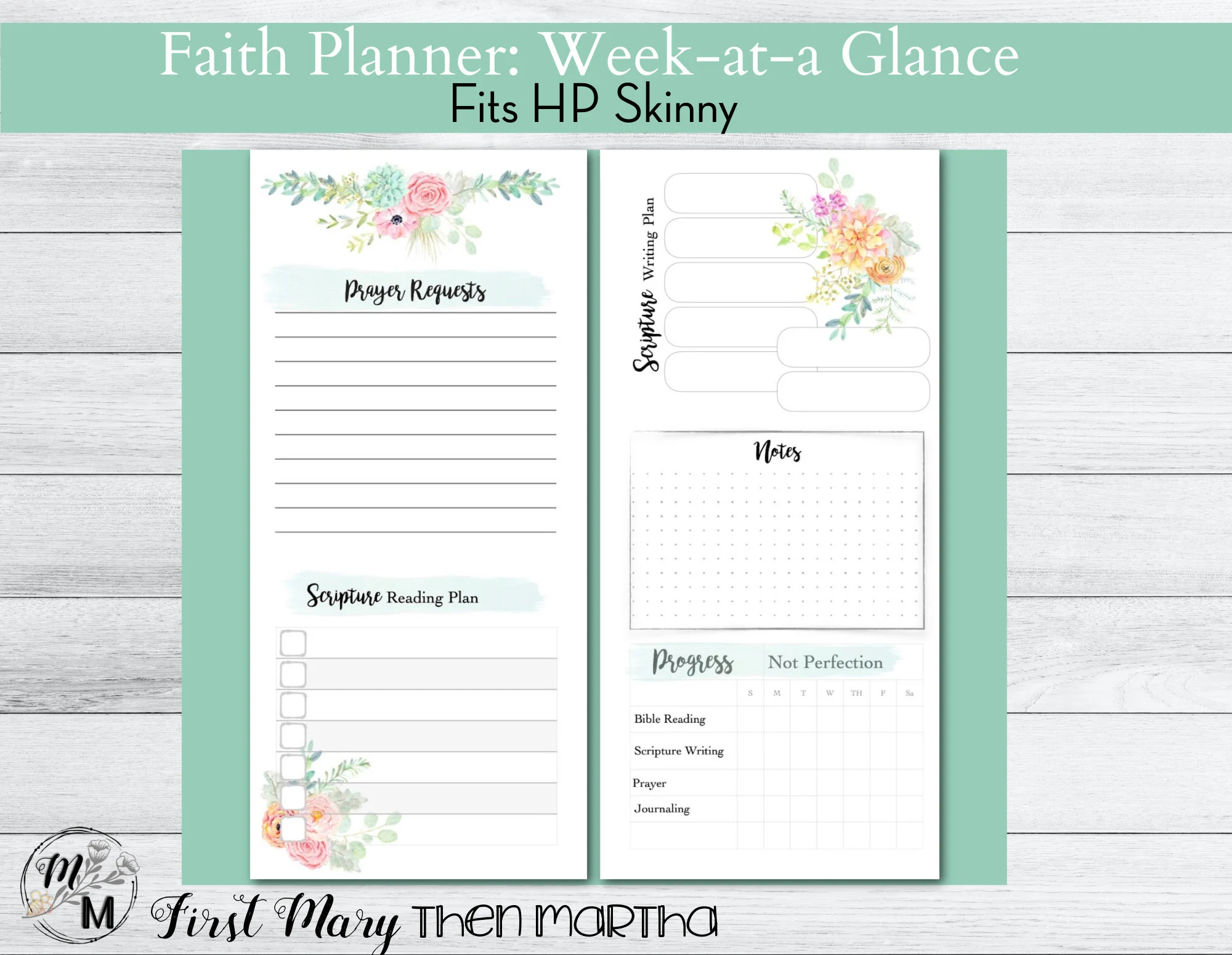 Weekly Christian Faith Planner Page Printable Fits Skinny HP Bible Reading Scripture Writing Prayer List Plan Your Daily Quiet Time Etsy