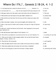 Where Do I Fit Genesis 2 18 24 4 1 2 Worksheet WordMint