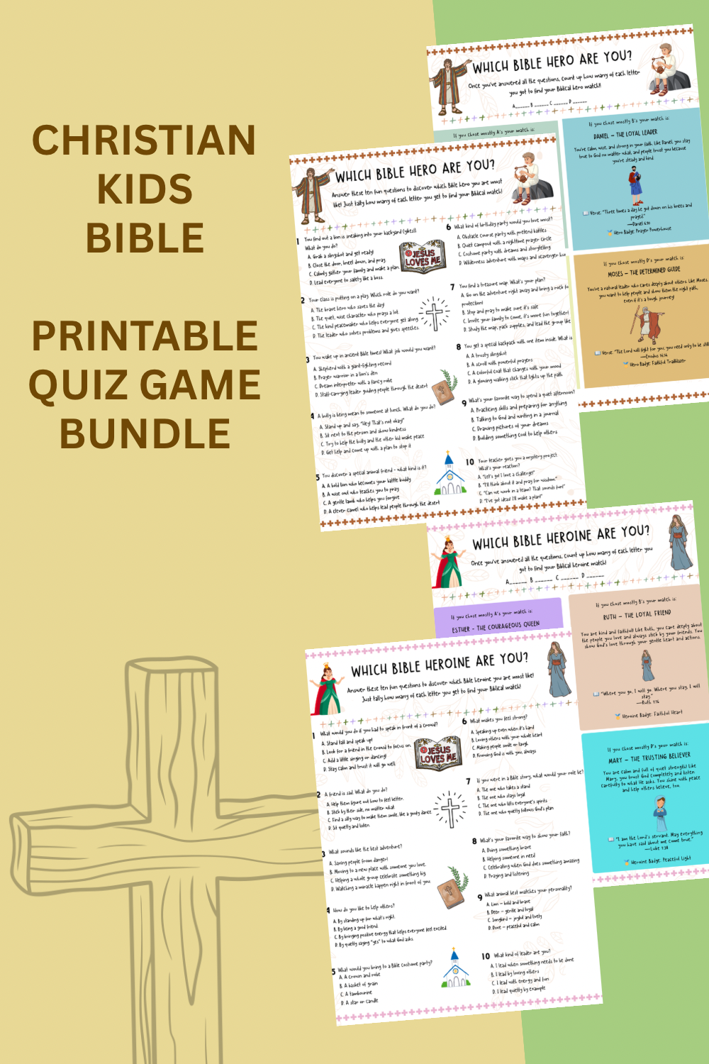 which bible hero or heroine are you printable christian personality quiz for kids ages 612 classful